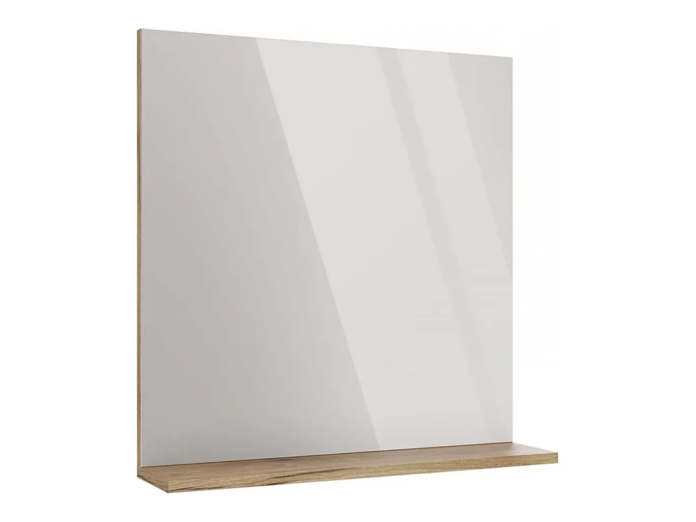 TOPESHOP TIGO - Espejo de baño con estante tigo 60x61,5 cm Color natural oscuro