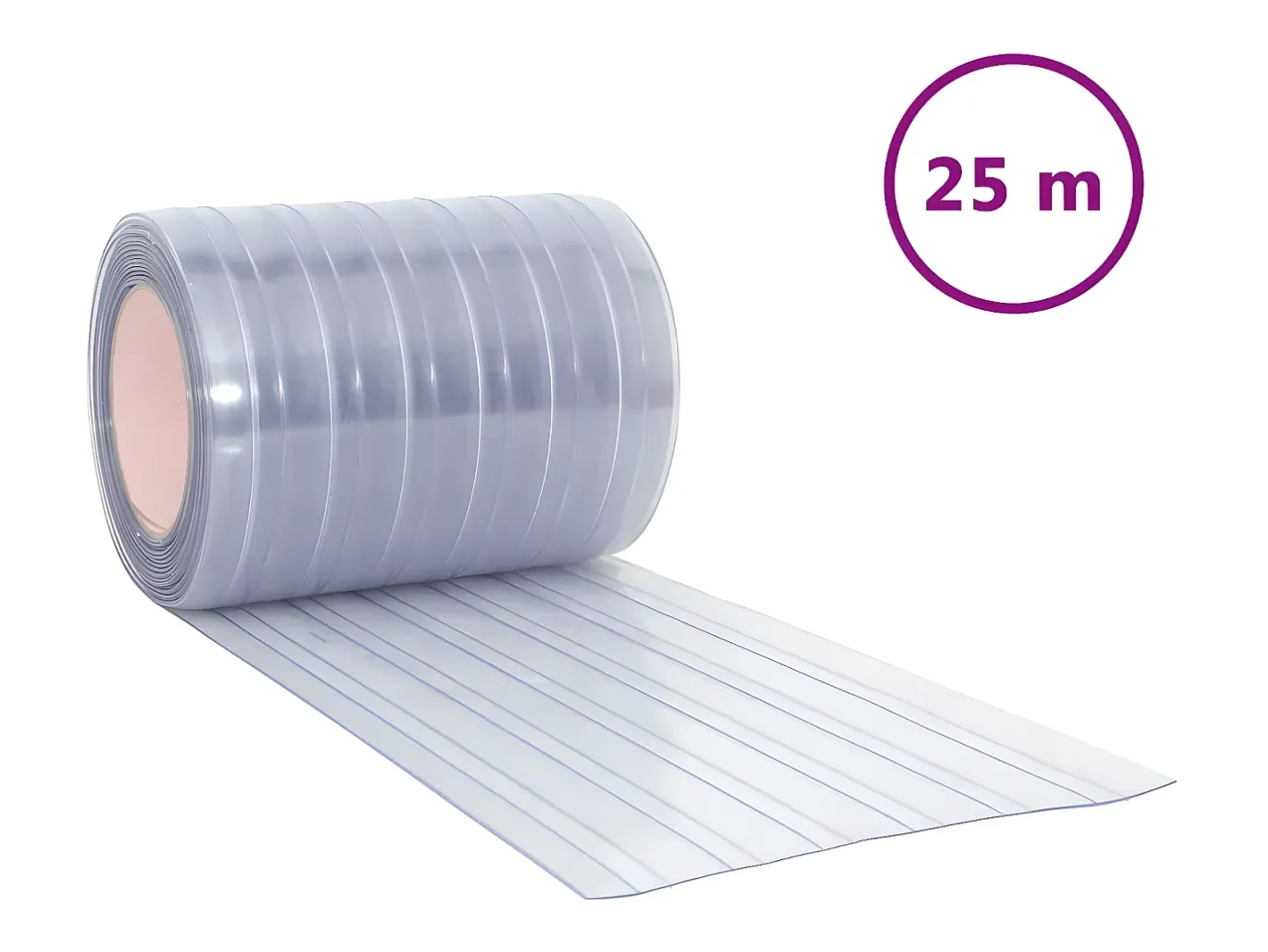 Tira de cortina para puertas PVC 300x2,6 mm 25 m ES898359 Transparente Discount