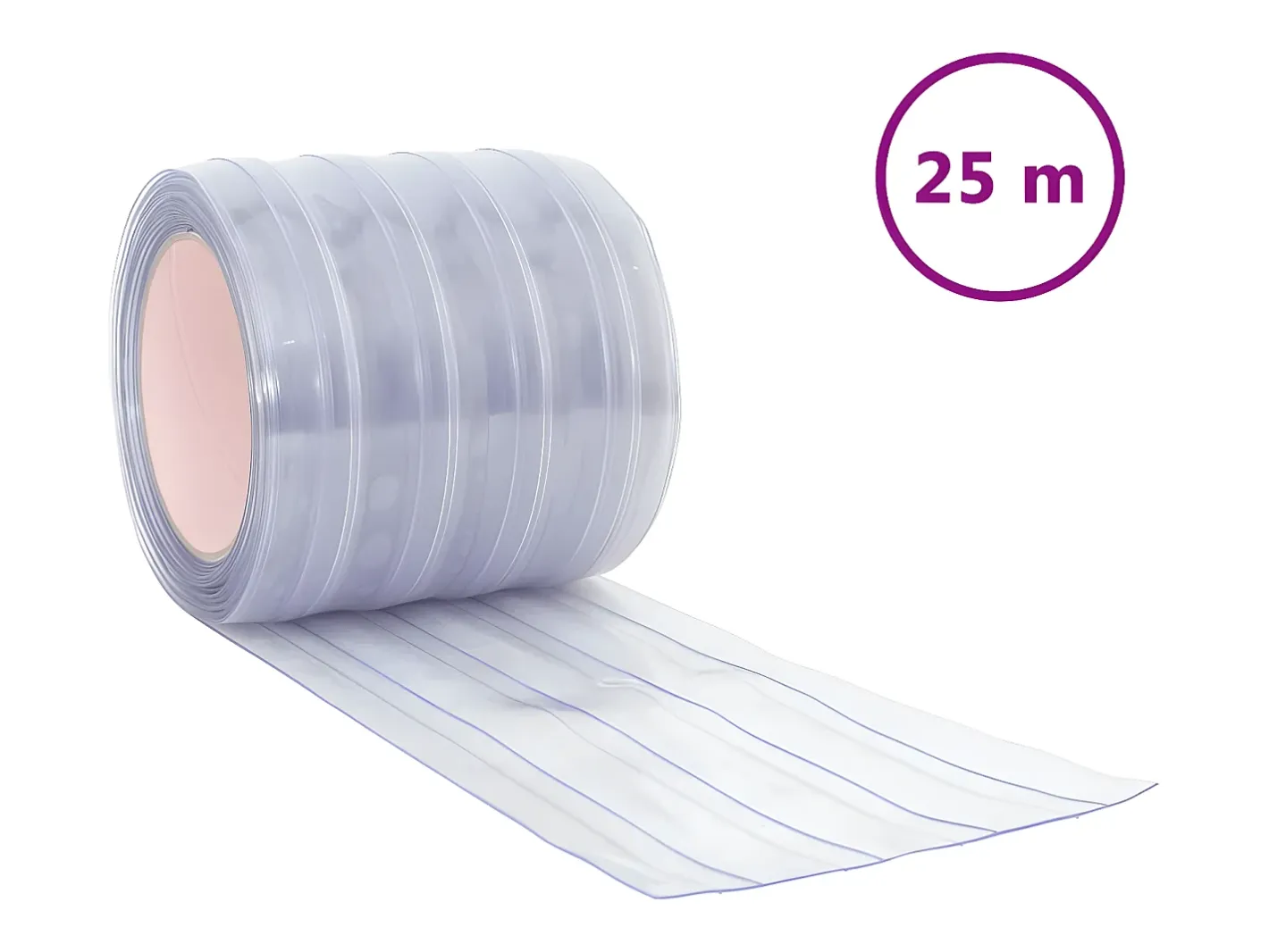 Ropa De Casa-Tira de cortina para puertas PVC 200x1,6 mm 25 m ES383117 Transparente