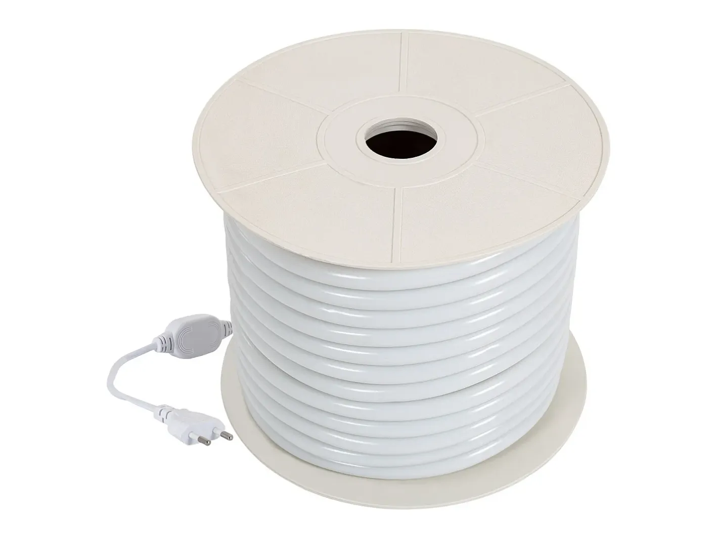 Sale Ledkia Tira LED Neón Regulable 220V BOBINA 50m Naranja Circular 360 9W/m Corte 100cm IP67 Naranja Blanco