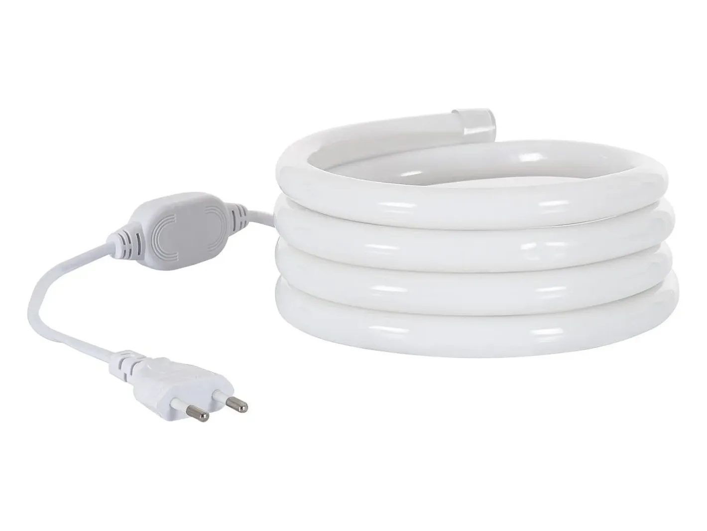 Ledkia Guirnalda Luminosa-Tira LED Neón Regulable 220V Amarillo Circular 360 9W/m Corte 100cm IP67 a Medida 10 m Blanco
