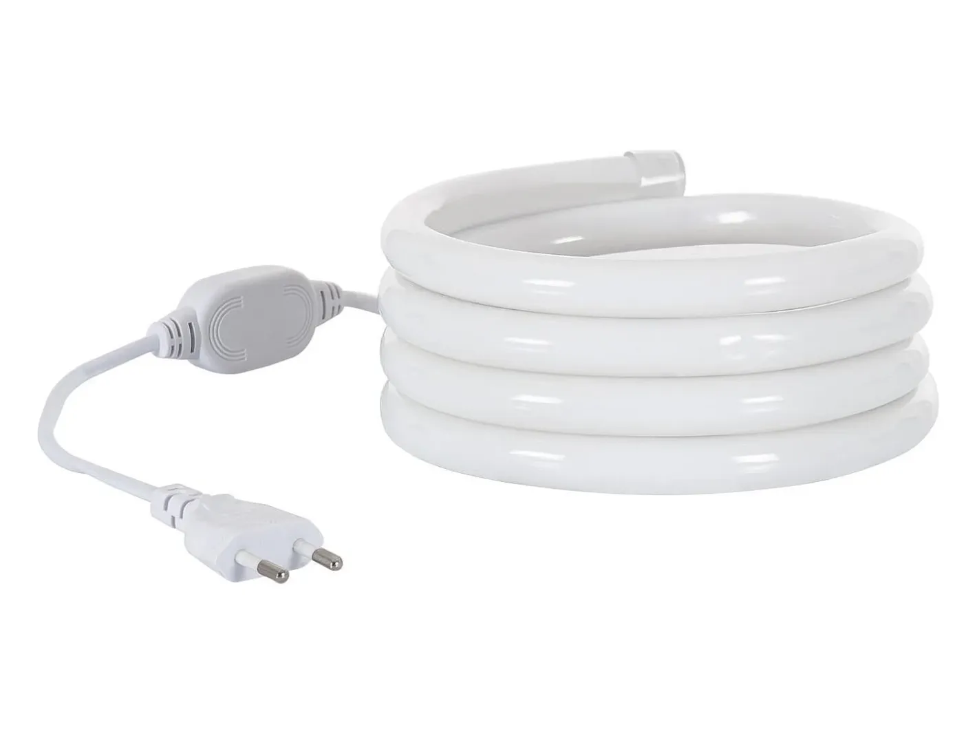 Ledkia Guirnalda Luminosa-Tira LED Neón Regulable 220V Amarillo Circular 360 9W/m Corte 100cm IP67 a Medida 10 m Blanco