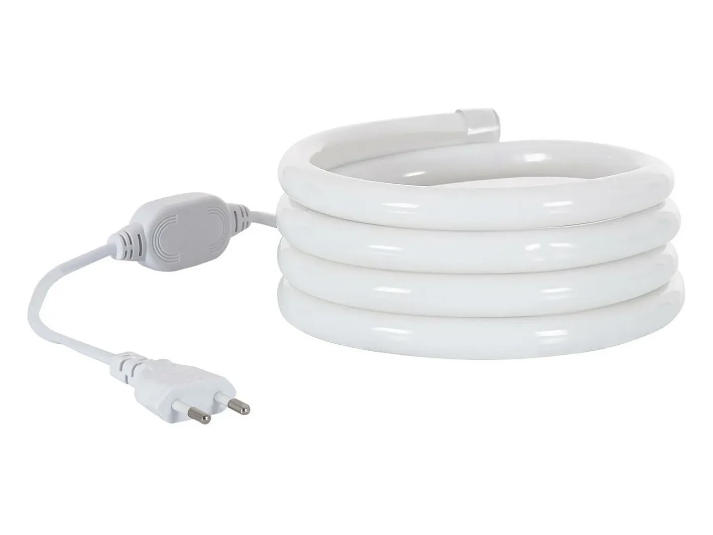 Ledkia Tira LED Neón Regulable 220V Frío Circular 360 9W/m Corte 100cm IP67 a Medida 5 m Blanco New