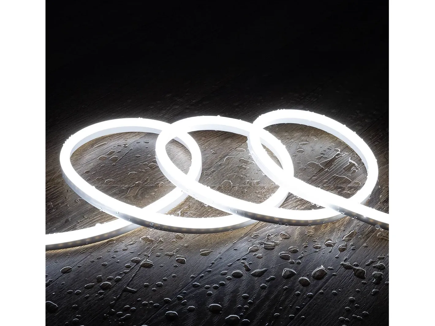 Outlet Ledkia Tira LED Neón Regulable 220V BOBINA 50m SFLEX8 8W/m Corte 100cm IP65 Frío Blanco