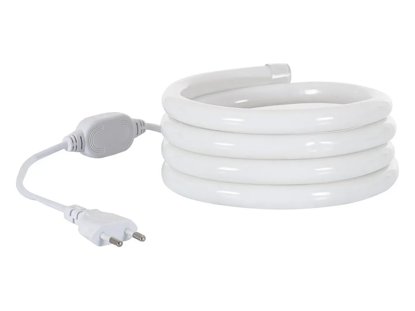 Ledkia Tira LED Neón Regulable 220V Rojo Circular 360 9W/m Corte 100cm IP67 a Medida 5 m Blanco