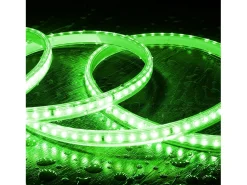 Ledkia Iluminación Exterior-Tira LED Regulable 220V SMD 120 LED/m Color 8.5W/m Ancho 12mm Corte 20cm IP65 a Medida Verde 4 m Blanco