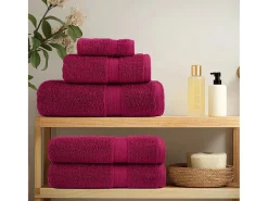 Ropa De Cama|Textil De Baño-Toallas de baño 10 uds 100% algodón burdeos 100x150 cm 600 gsm ES522569 Rojo