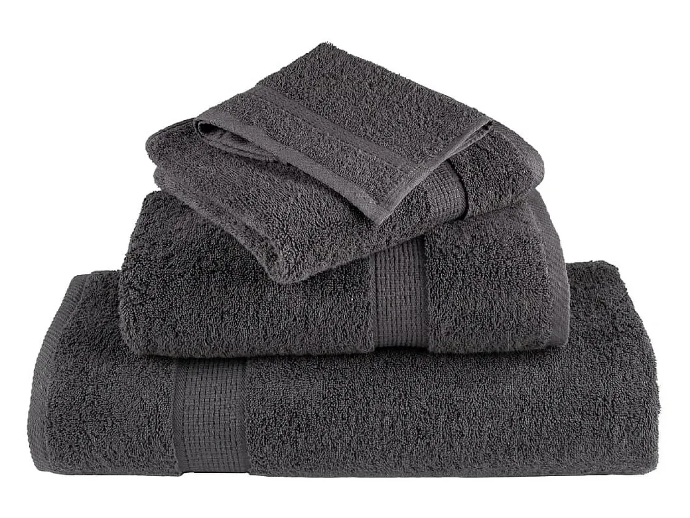 New Toallas de baño 10 uds 100% algodón antracita 100x150 cm 600gsm ES427719 Gris antracita
