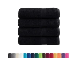 Ropa De Cama|Textil De Baño-Toallas de baño 4 uds 100% algodón verde 100x150 cm 600 gsm ES652809 Negro