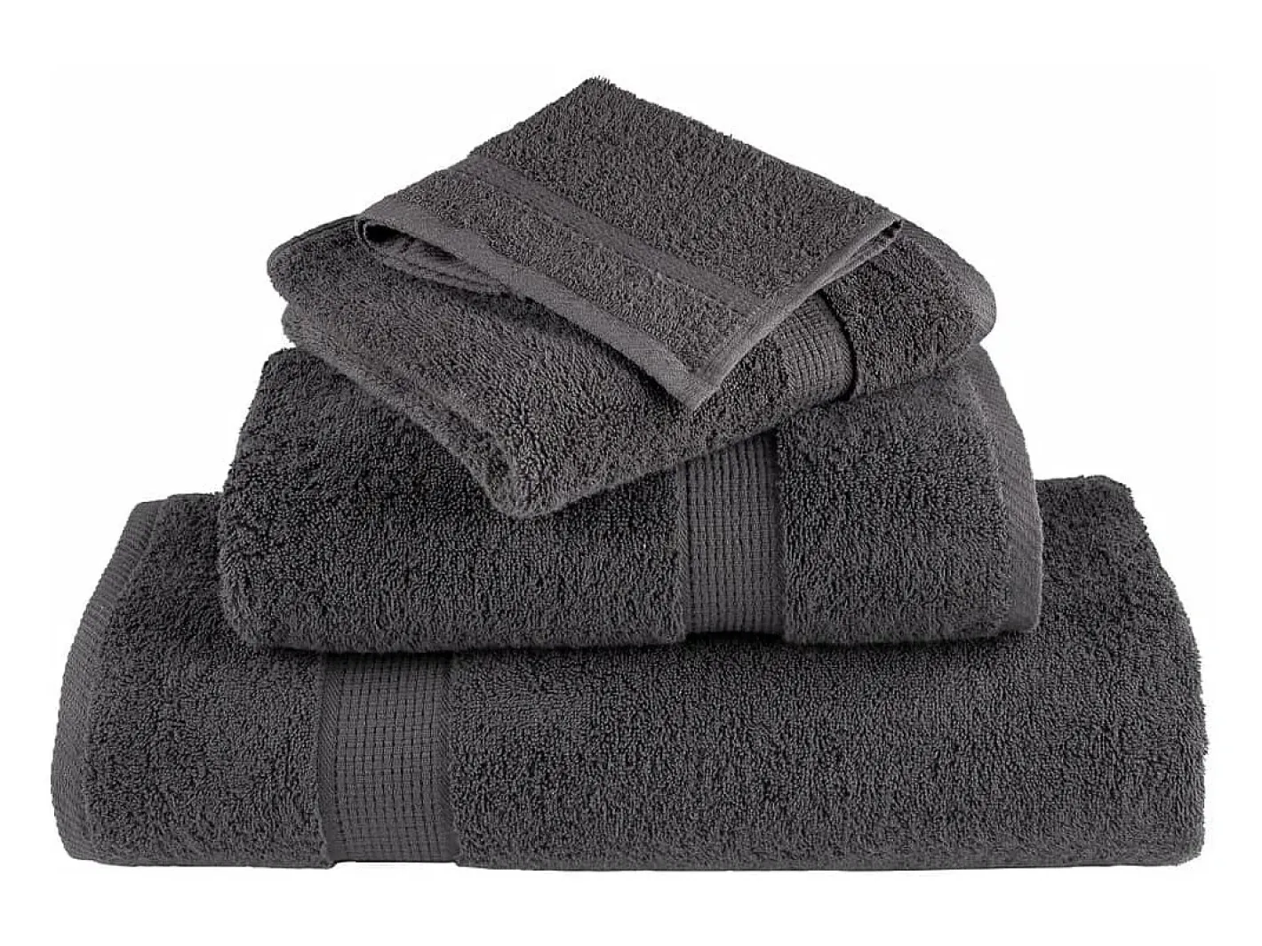 Ropa De Cama|Textil De Baño-Toallas de baño 2 uds 100% algodón antracita 100x150 cm 600 gsm ES839375 Gris antracita