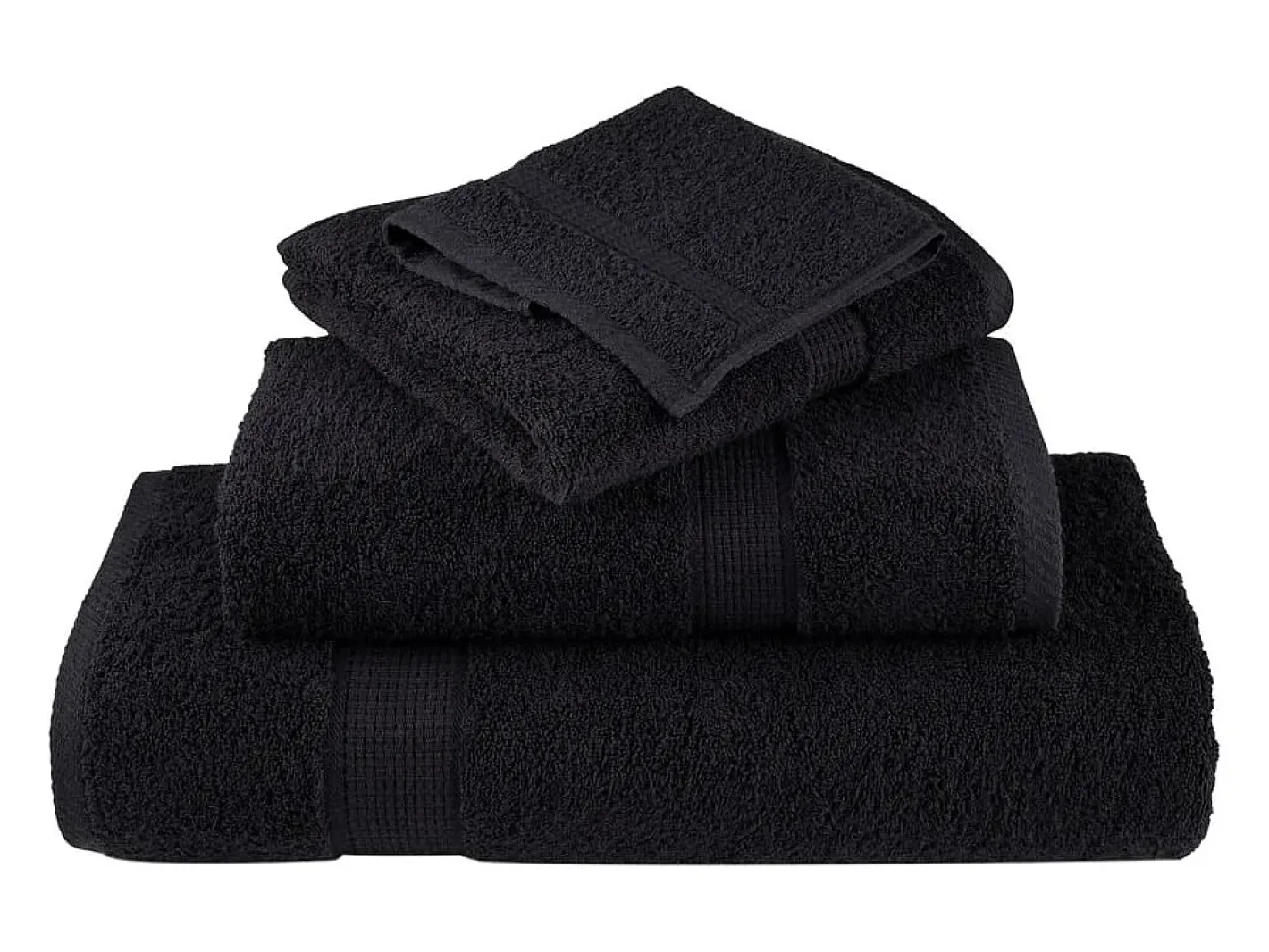 Toallas de baño 10 uds 100% algodón verde 100x150 cm 600 gsm ES604449 Negro