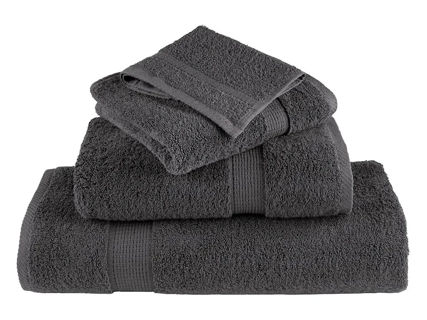 Ropa De Cama|Textil De Baño-Toallas de baño 4 uds 100% algodón antracita 100x150 cm 600 gsm ES649500 Gris antracita