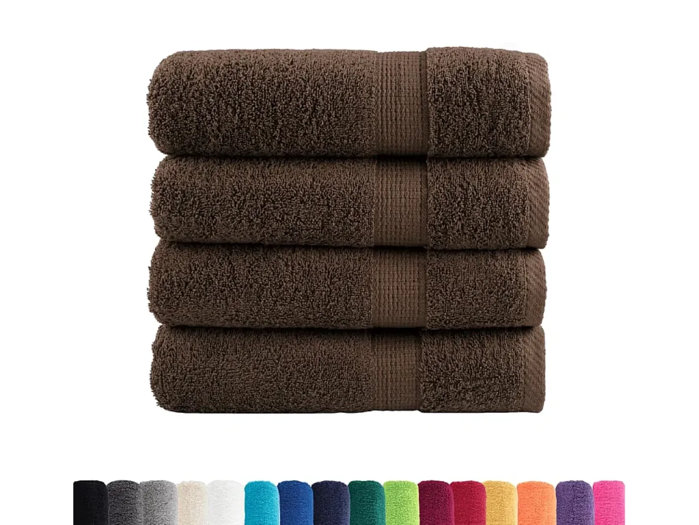 Ropa De Cama|Textil De Baño-Toallas de baño 4 uds 100% algodón marrón 100x150 cm 600 gsm ES937098 Marru00f3n