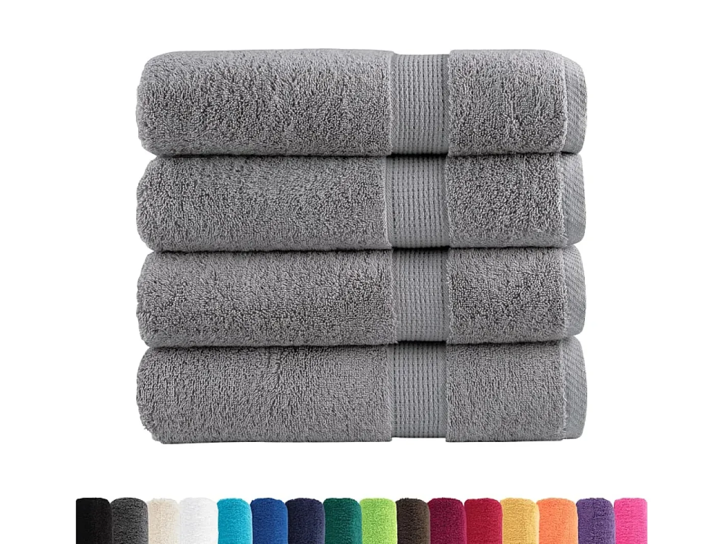 Online Toallas de baño 4 uds 100% algodón 100x150 cm 600 gsm ES934950 Gris