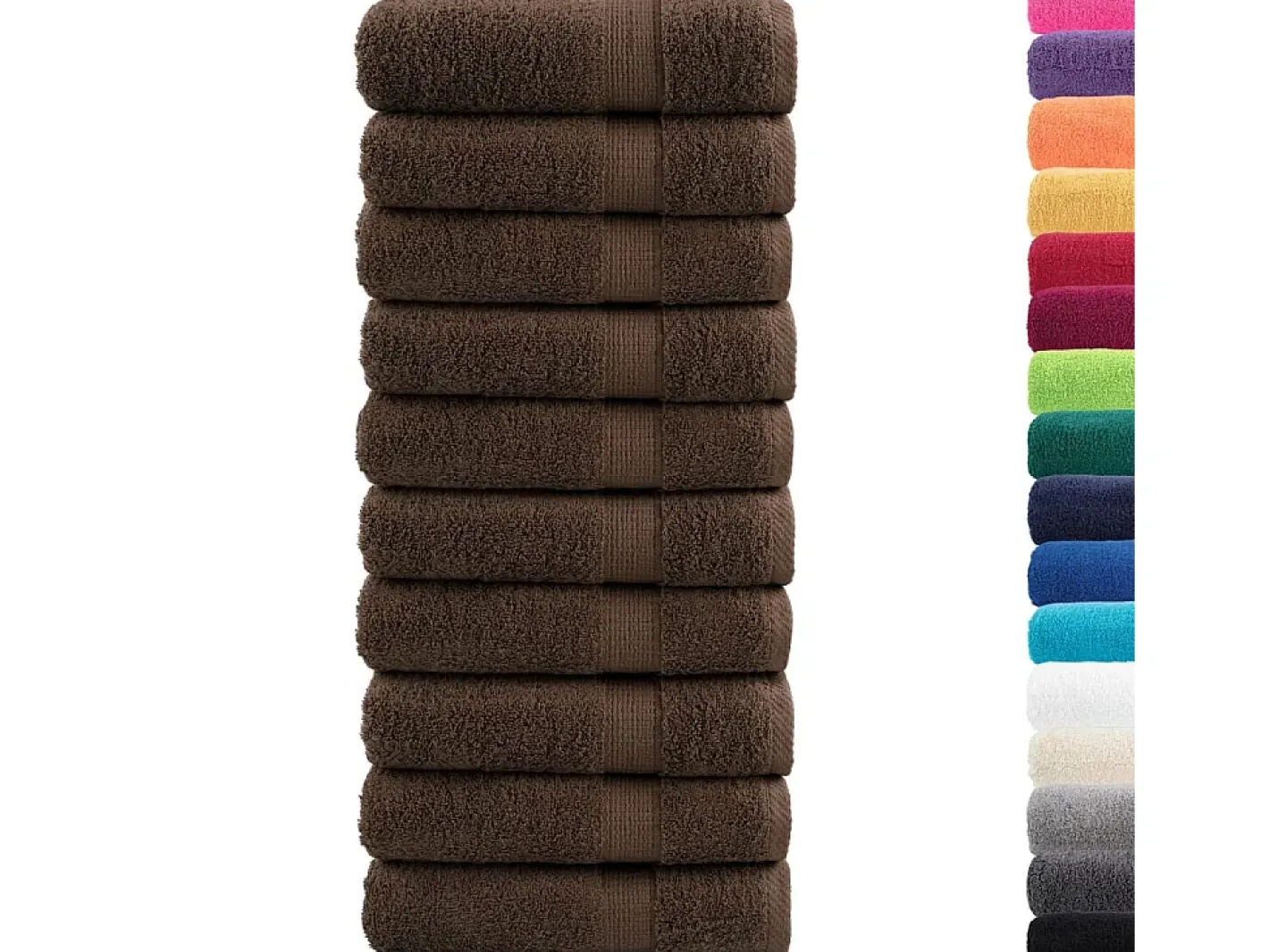 Ropa De Cama|Textil De Baño-Toallas de baño 10 uds 100% algodón marrón 100x150 cm 600 gsm ES725528 Marru00f3n
