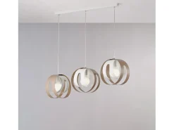 Tobias - Lámpara colgante con florón rectangular y difusores láser blancos y grises, 3 luces Topo Online