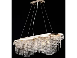 Maytoni Lámpara Suspendida-Toils Lámpara Colgante de Techo Oro y Cristal, 7 Luces, E14 Dorado