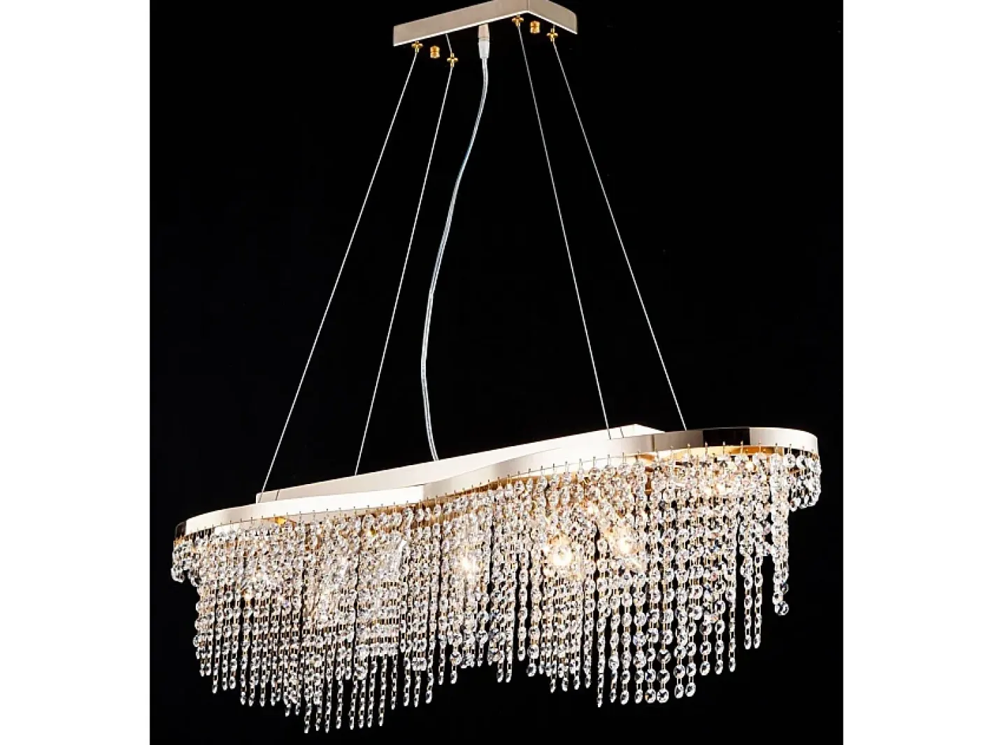 Maytoni Lámpara Suspendida-Toils Lámpara Colgante de Techo Oro y Cristal, 7 Luces, E14 Dorado