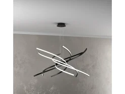 Tornado Sospensione D.80 Cm. Nero Luce Naturale 3000K Negro Clearance