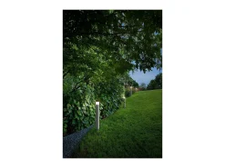 Iluminación Exterior-Torre - Bolardo de jardín con 1 bombilla E27 máx. 20 W IP54, aluminio pintado, bolardo para exterior, claro, altura 60 cm - Perenz Gris