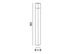 Discount Torre - Bolardo de jardín con 1 bombilla E27 máx. 20 W IP54, aluminio pintado, bolardo para exterior, color antracita, altura 90 cm - Perenz Gris