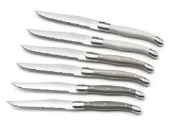 Lou Laguiole Tradition Gris Oscuro - Bloque 6 cuchillos carne Multicolor Sale