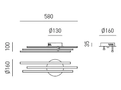 Aplique Para Pared-Tullia Plafón LED moderno 30W 1700lm luz natural 4000K, diseño geométrico , aluminio y silicona, IP20, LED integrado Blanco
