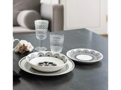 Luminarc Vajilla Medina La Bouchée 18 piezas 6 servicios porcelana blanco/ Negro Clearance