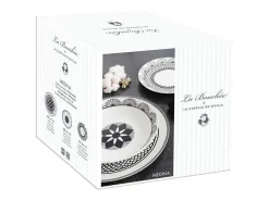 Luminarc Vajilla Medina La Bouchée 18 piezas 6 servicios porcelana blanco/ Negro Clearance