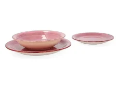 Vajilla-Vajilla Vita Peoni Quid 18 piezas gres Rosa