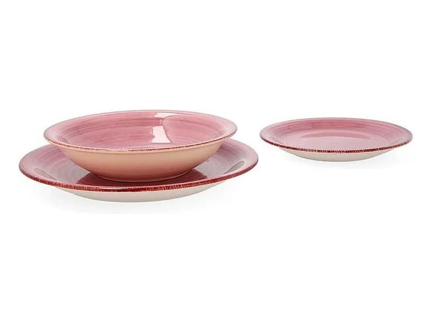 Vajilla-Vajilla Vita Peoni Quid 18 piezas gres Rosa