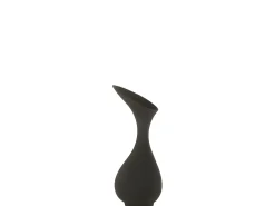 J-Line Jarrón-Vals áspero de aluminio 22x22x45 cm Negro