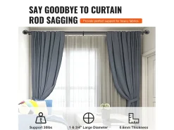 Varillas de Cortinas Dobles SucceBuy, Longitud Ajustable de 91.4-182.9 cm, para Salones, Dormitorios, Baños Negro Clearance
