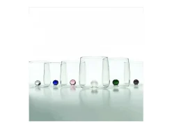 Vaso-Vaso Bilia Zafferano de vidrio borosilicato, juego de 6 piezas, color rosa Amarillo