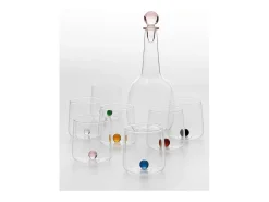 Vaso-Vaso Bilia Zafferano de vidrio borosilicato, juego de 6 piezas, color rosa Amarillo