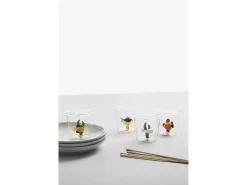 Vaso-Vaso de vidrio borosilicato, Pez y Alga, /azul 350 ml, Marine Garden Rosa