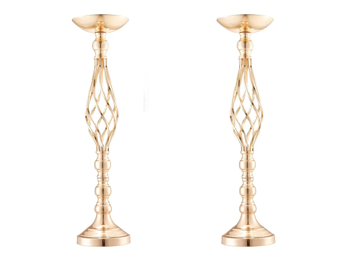 Vaso Succebuy Lote de 20 Vasos de Flores en Metal para Mesa de Matrimonio 58 Cm Dorado New