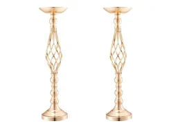 Vaso Succebuy Lote de 20 Vasos de Flores en Metal para Mesa de Matrimonio 58 Cm Dorado New