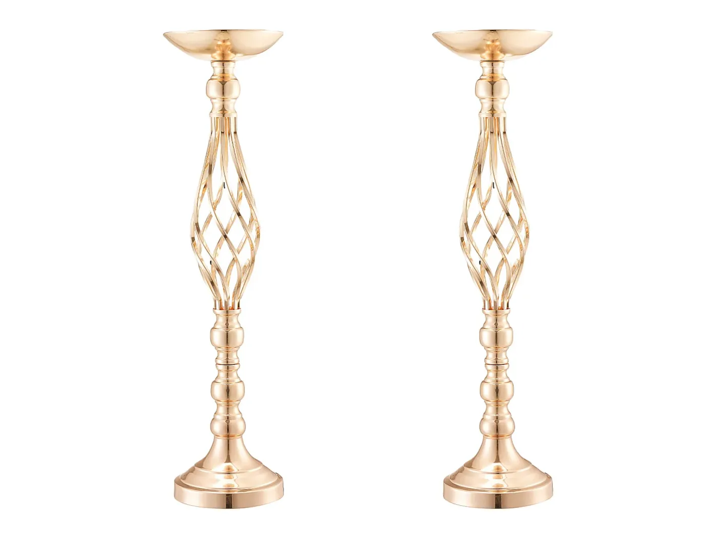 Vaso Succebuy Lote de 20 Vasos de Flores en Metal para Mesa de Matrimonio 58 Cm Dorado New