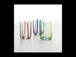 Vaso-Vaso Tirache Zafferano en Vidrio Borosilicato Bicolor Aguamarina Caja de 6 Piezas Verde