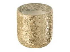 J-Line Vela perfumada de 40 horas en un frasco de vidrio de 9x9x10 cm Dorado Outlet