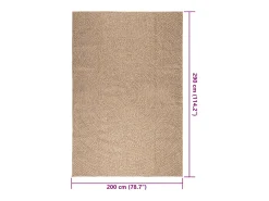 Garden Furniture Alfombra De Salón-Veno Alfombra ZIZUR apariencia de yute interior y exterior 200x290cm Marru00f3n