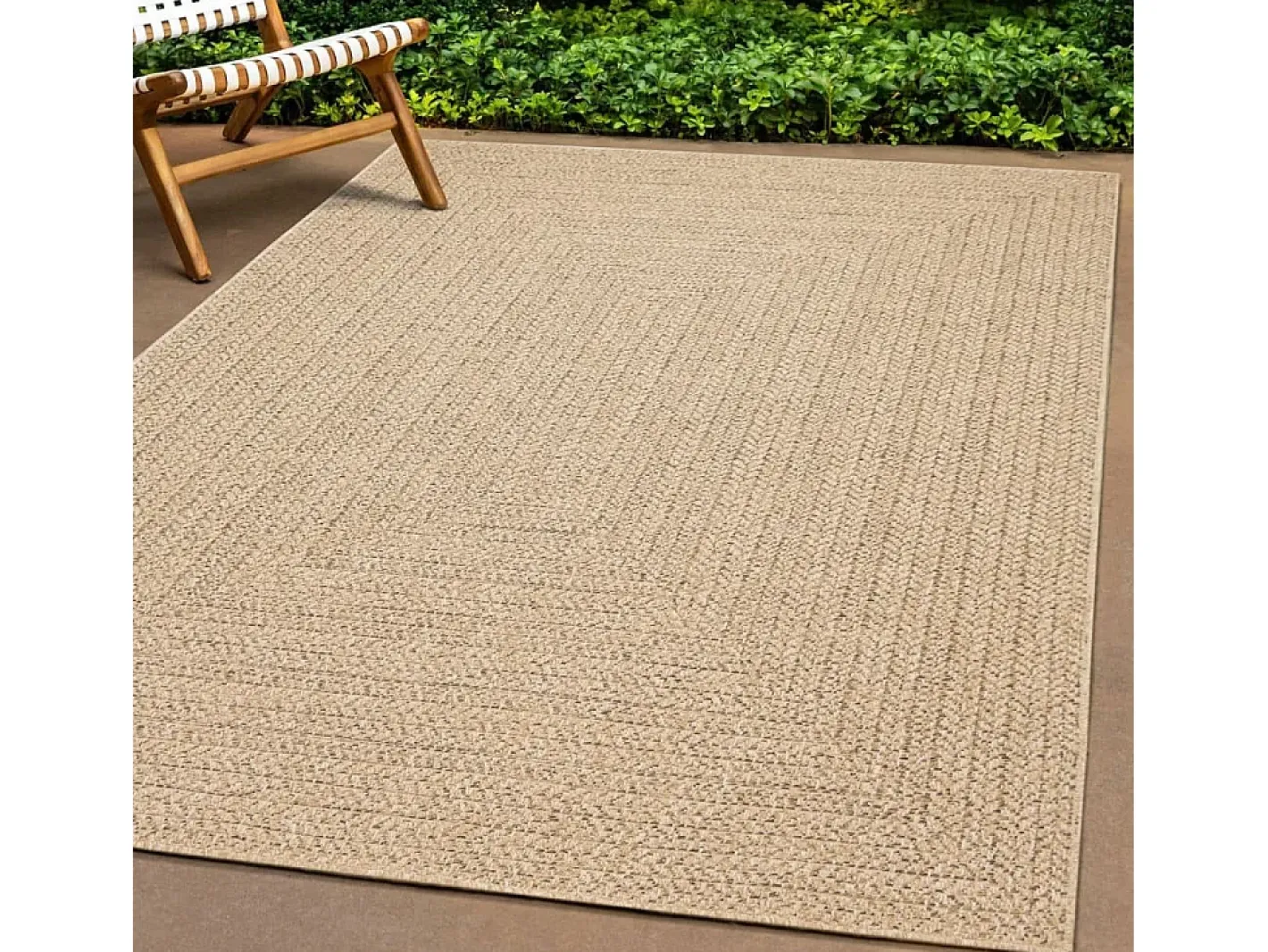Garden Furniture Alfombra De Salón-Veno Alfombra ZIZUR apariencia de yute interior y exterior 60x110 cm Marru00f3n