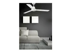 AKUNADECOR Plafón-Ventilador Ac Eco Indus 3 Velocidades Controlador Pared Faro Blanco