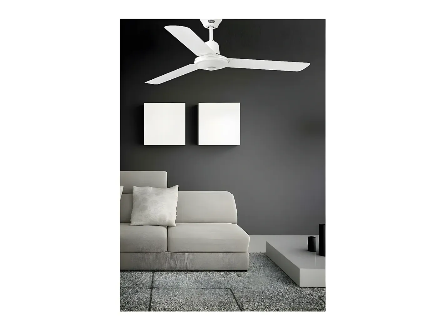 AKUNADECOR Plafón-Ventilador Ac Eco Indus 3 Velocidades Controlador Pared Faro Blanco