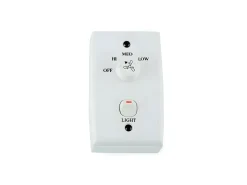 AKUNADECOR Plafón-Ventilador Ac Eco Indus 3 Velocidades Controlador Pared Faro Blanco