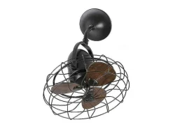 AKUNADECOR Plafón-Ventilador Ac Keiki Marron Controlador Pared 3 Velocidades Faro Marru00f3n