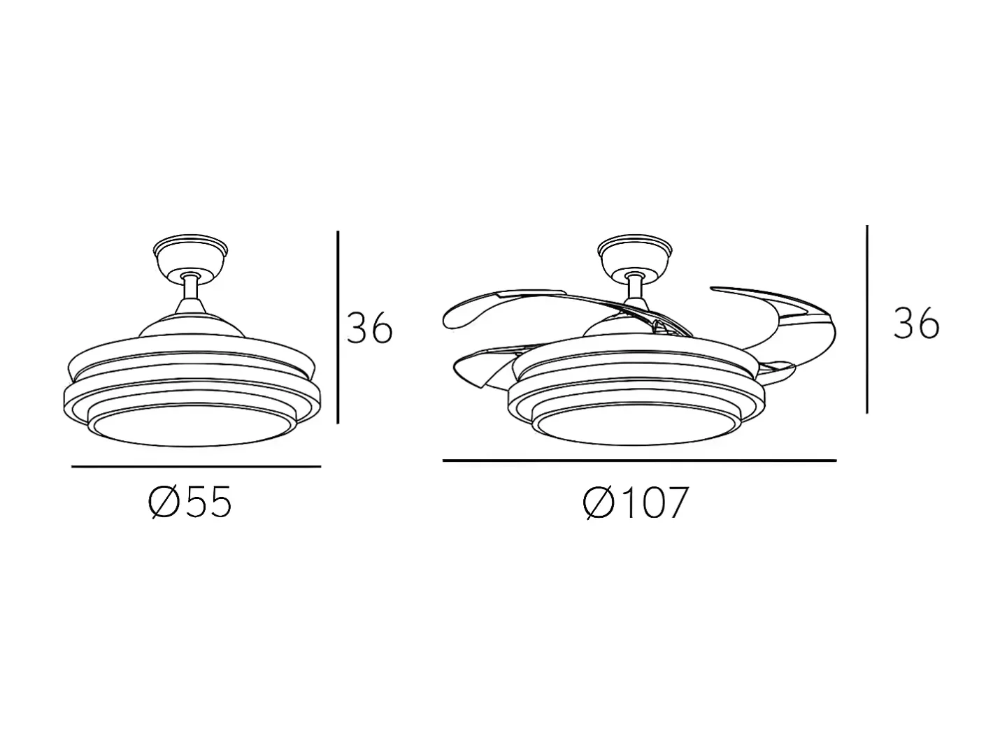 Clearance AKUNADECOR Ventilador Dc Bayomo L Led Con Memoria De Color Blanco