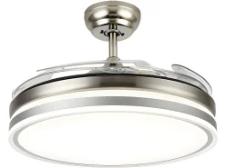 AKUNADECOR Plafón-Ventilador Dc Bayomo L Niquel Led Con Memoria De Color Plateado