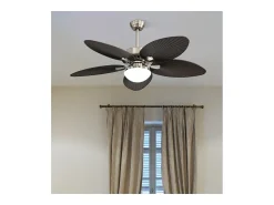 AKUNADECOR Ventilador Dc Borasco Niquel Led 24w 3 Temperaturas Memoria Color Plateado